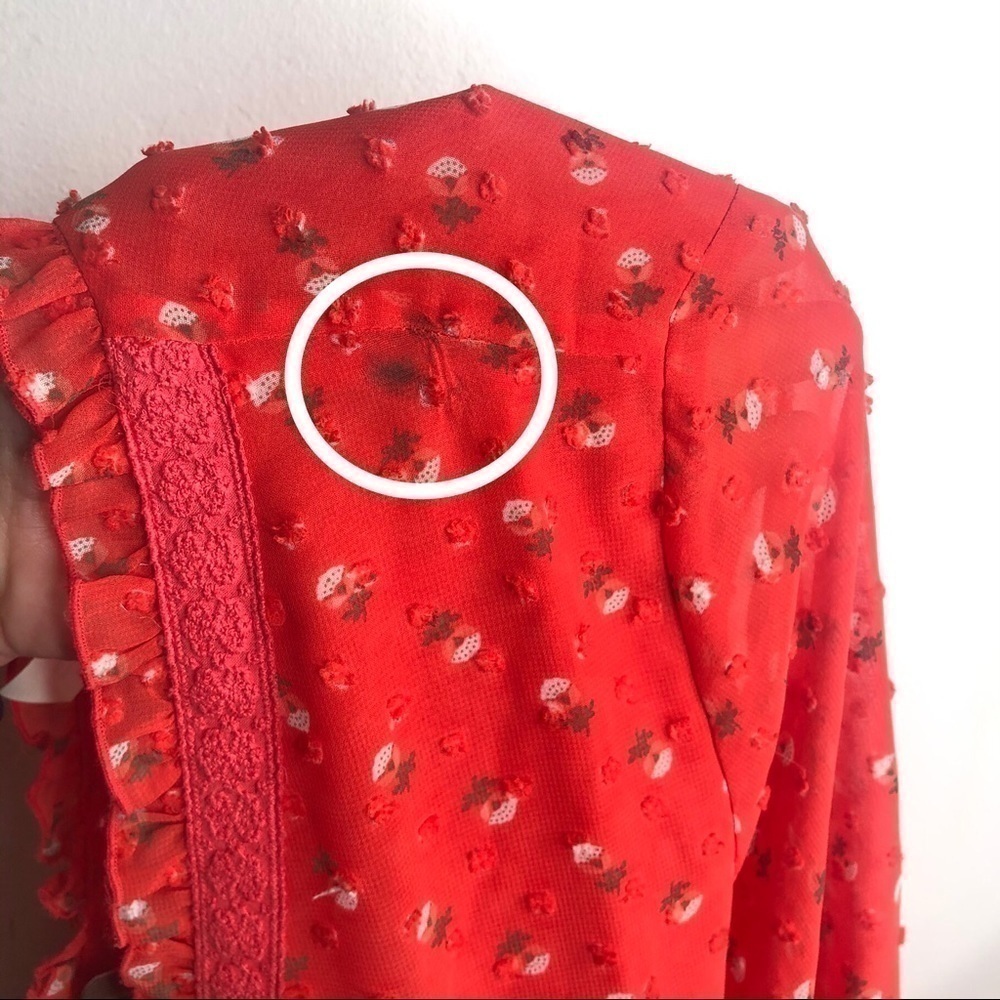 Matilda Jane Red Floral V Neck Size  Small - Picture 14 of 14